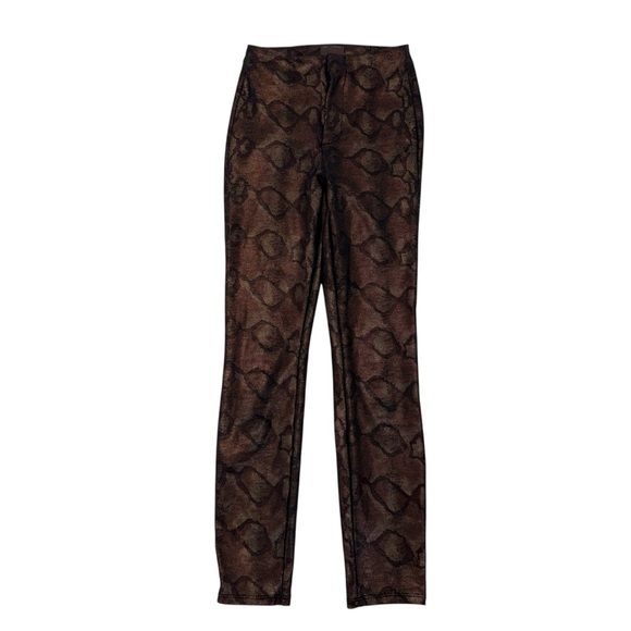 MOTHER High Waisted The Looker 24 Black Snake Skin Pants - Picture 2 of 16